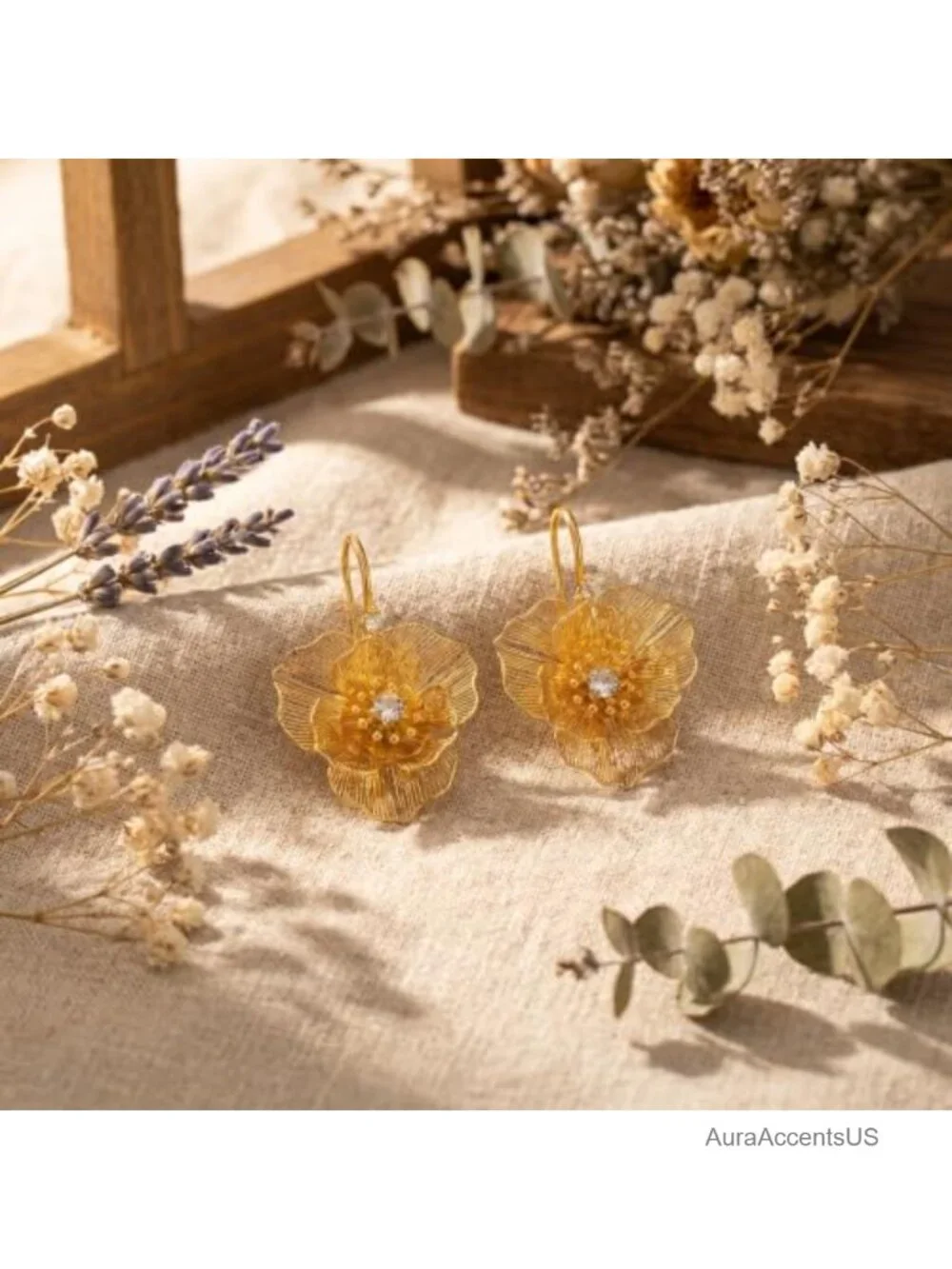 3D Floral Drop Earrings Boho Statement Dangle Hoop Jewelry Women Party